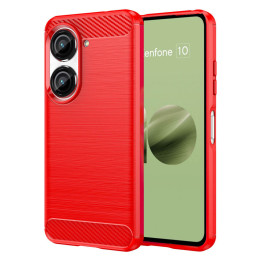 Børstet silikone cover Asus Zenfone 10 - Rød 