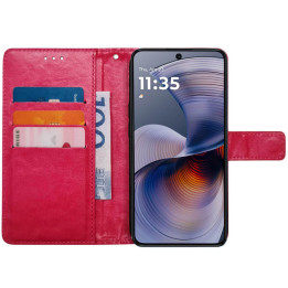 Wallet cover 3-kort Motorola G55 - Lyserød